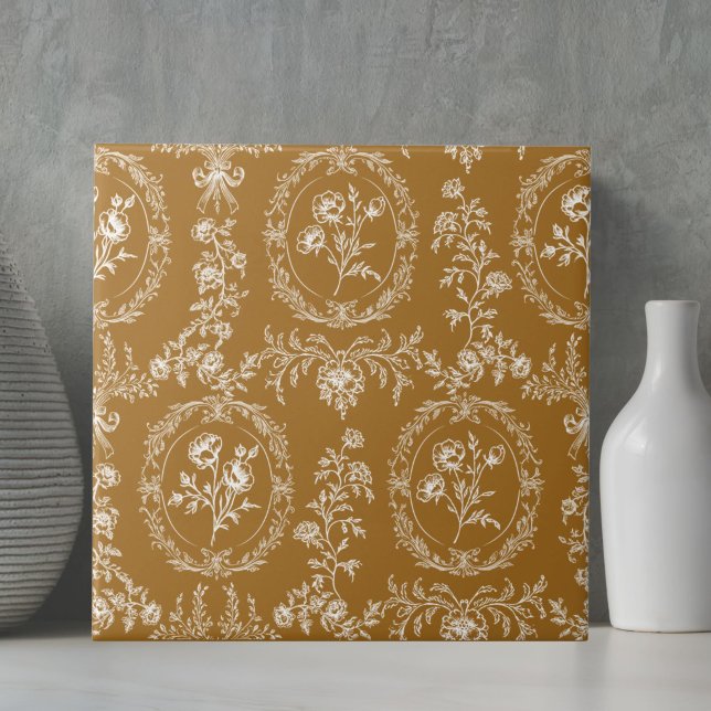 Carreau Fleurs Rococo Vintage Motif Floral (Créateur téléchargé)
