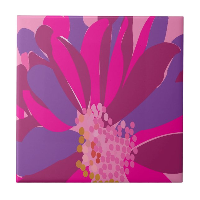 Carreau Fleurs rose violet  (Devant)