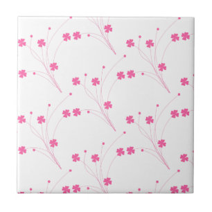 Carreau Fleurs roses Bubblegum, Petite impression Florale