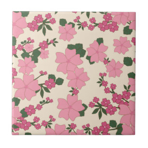 Carreau Fleurs Roses, Motif Floral, Motif De Fleurs