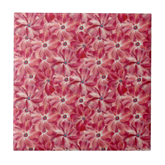 Carreau Fleurs rouges modernes aquarelle motif floral (Devant)