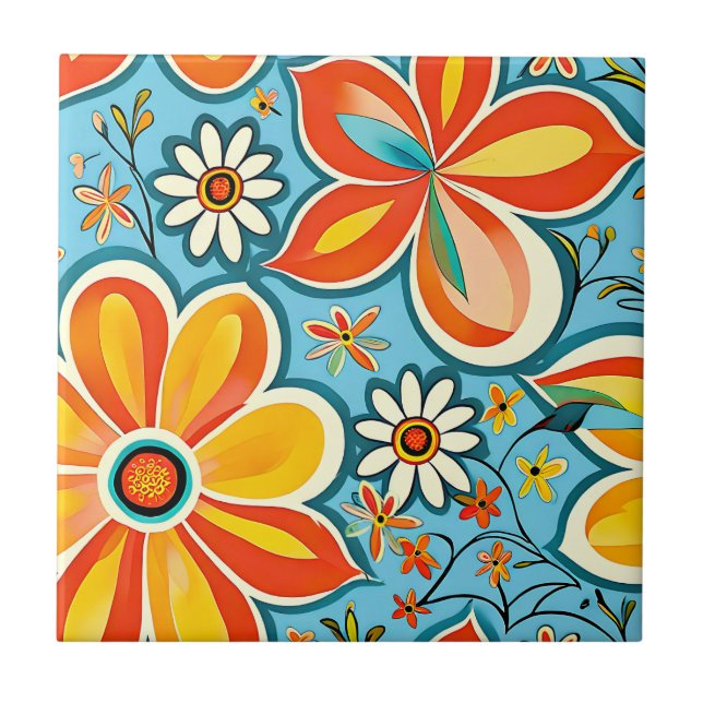 Carreau Fleurs super avec Vibes Vintages (Devant)