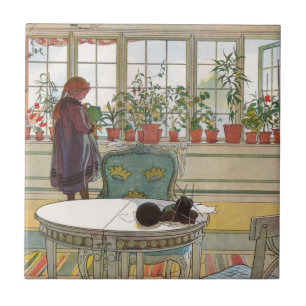 Carreau Fleurs sur le rebord de la fenêtre par Carl Larsso