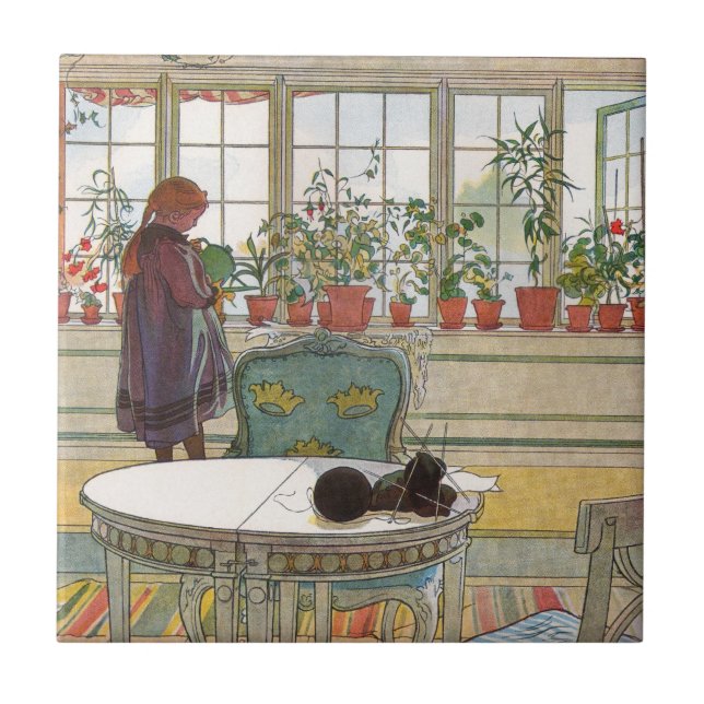 Carreau Fleurs sur le rebord de la fenêtre par Carl Larsso (Devant)