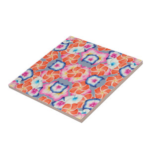 Carreau Fleurs tropicales de Plumeria motif X