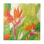 Carreau Fleurs tropicales | Oiseau du paradis<br><div class="desc">Aquarelle Fleurs tropicales 2 Artiste : Tim OToole</div>
