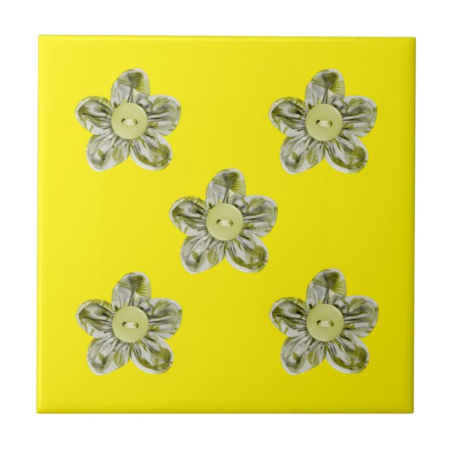 Carreau Fleurs vert olive pour la cuisine (Devant)