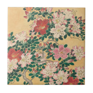 Carreau Fleurs vintages Azalea Peinture japonaise