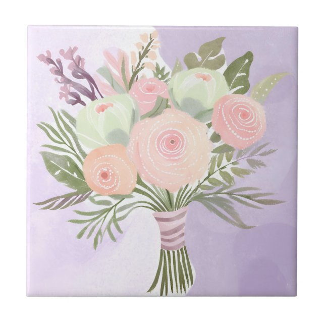 Carreau Fleurs violettes (Devant)