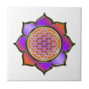 Carreau FLEUVE DE VIE - LOTUS violet