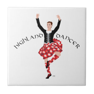 Carreau Fling des Highlands écossais - Tartan rouge