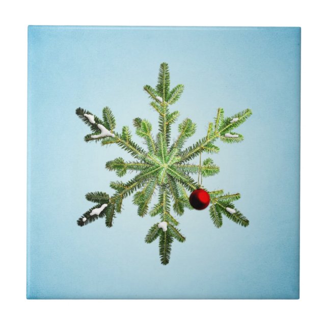 Carreau Flocon de neige de Noël - Vacances d'hiver stylées (Devant)