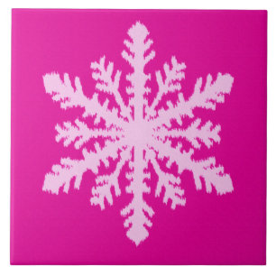 Carreau Flocon de neige Ikat - Fuchsia et rose glace