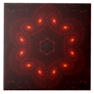 Carreau Flocon de neige rouge foncé en Bourgogne gothique