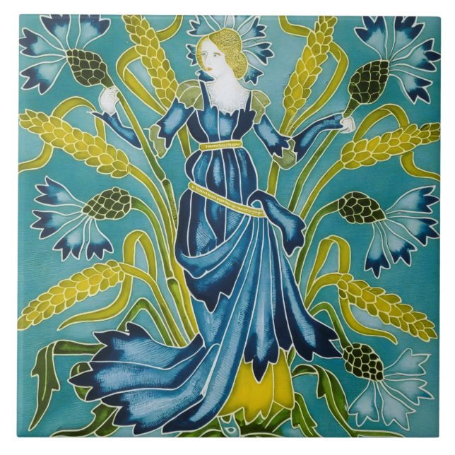 Carreau Flora Art Nouveau de Walter Crane (Devant)