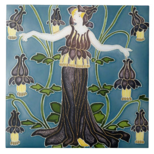 Carreau Flora Art Nouveau de Walter Crane