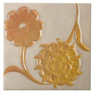 Carreau floral à motif de tournesol Art nouveau éd