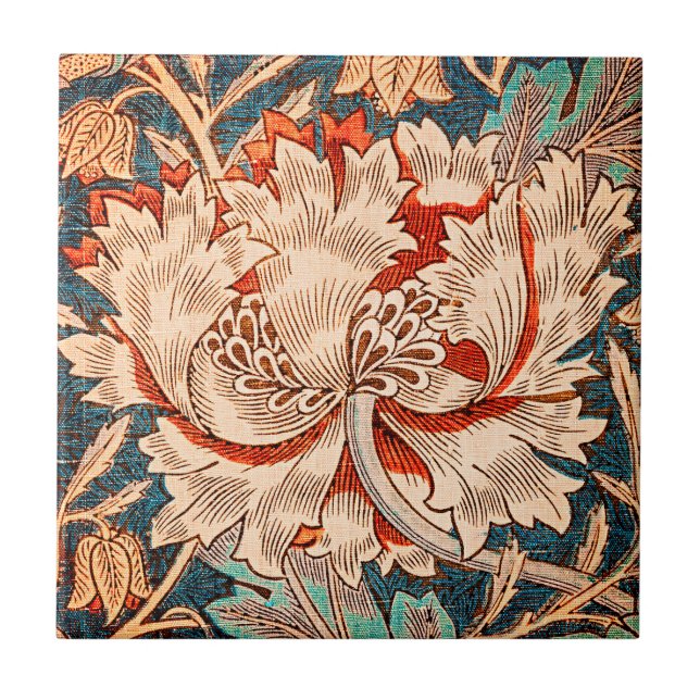 Carreau floral Arts & Crafts de William Morris Chè (Devant)