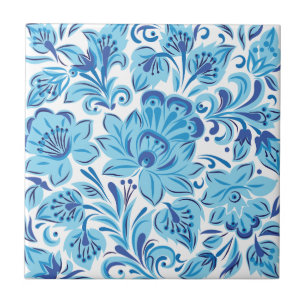 Carreau Floral bleu