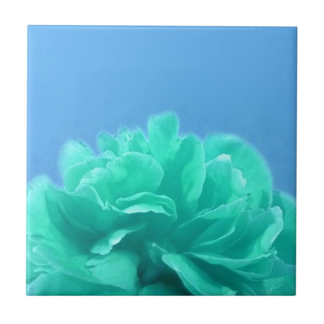 Carreau Floral bleu-vert coloré (Devant)