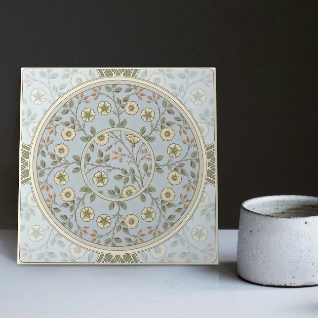 Carreau Floral Daisy Motif par William Morris Ceramic Til (Créateur téléchargé)