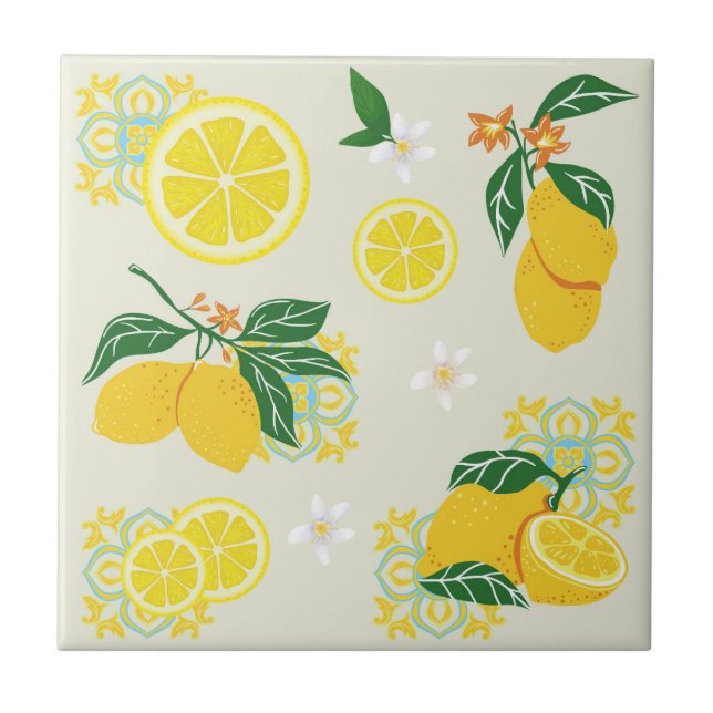 Carreau Floral de citron (Devant)