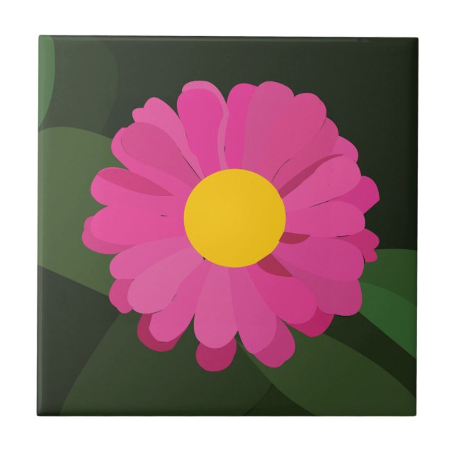 Carreau Floral de fleurs pourpres de Zinnia (Devant)