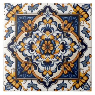 Carreau Floral décoratif Botanique Méditerranéen Espagnol