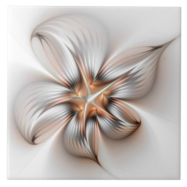 Carreau Floral Elegance Modern Abstract Fractal Art (Devant)