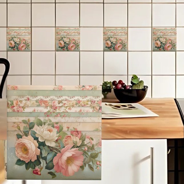 Carreau Floral rustique vintage (Créateur téléchargé)