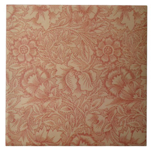 Carreau Floral Vintage William Morris rose et pavot