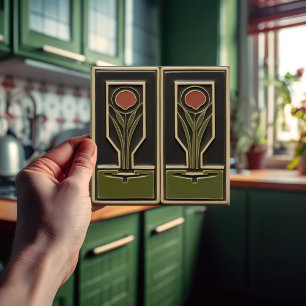 Carreau Florales Abstraites du milieu du siècle Serre