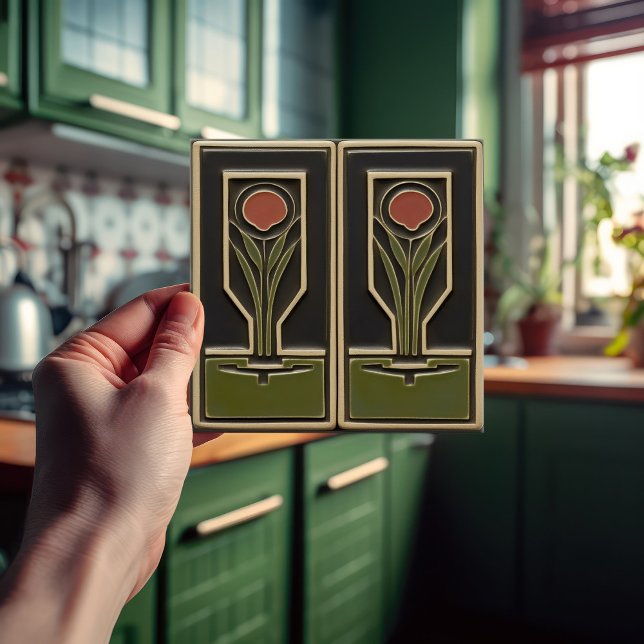 Carreau Florales Abstraites du milieu du siècle Serre (Créateur téléchargé)