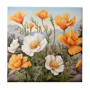 Carreau Flore de pavot de Californie
