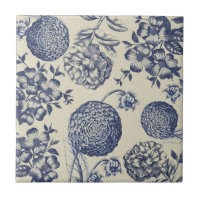 Flore d'impression florale de fleurs bleues antiqu