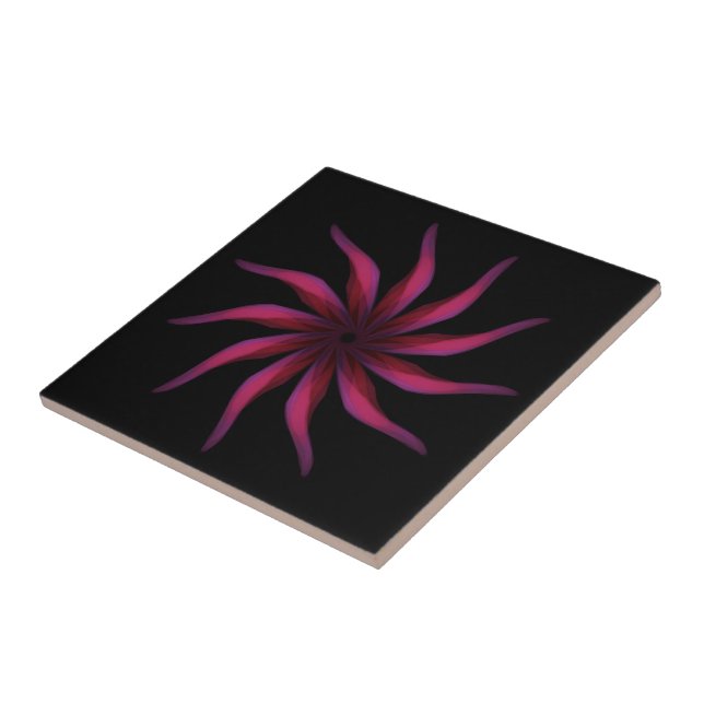 Carreau Flore Libre Plutôt En Art Feuille Rose (Côté)