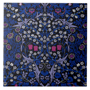 Carreau Flore Vintage bleue, William Morris