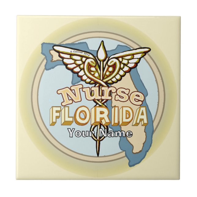 Carreau Florida Nurse Caduceus Tile (Devant)