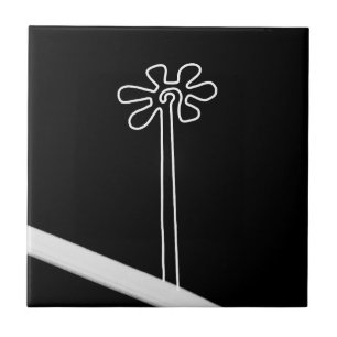 Carreau Flower Nazca Pérou ancien idole géoglyphe symbole