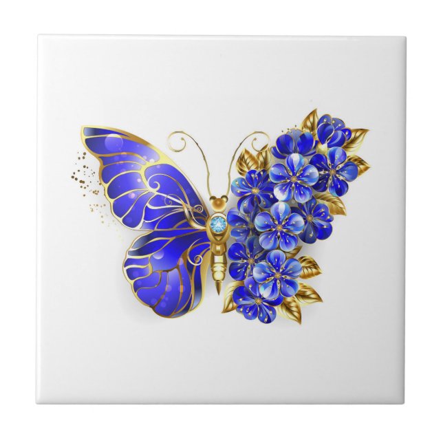 Carreau Flower Sapphire Butterfly (Devant)
