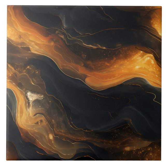 Carreau Flux de lave abstrait dynamique (Devant)