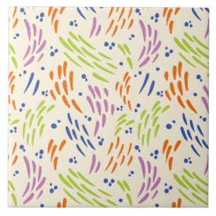 Carreau Flux en bleu, orange, violet, vert et crème