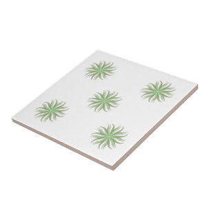Carreau Flux libre Floral Vert Gris Brown Art Feuille