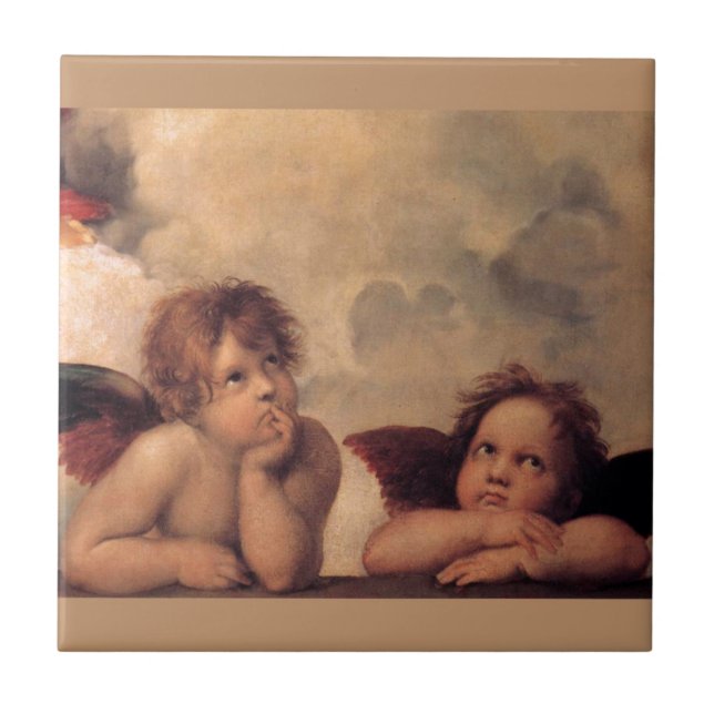 Carreau foi ange Raphael vintage vieille peinture bénédict (Devant)