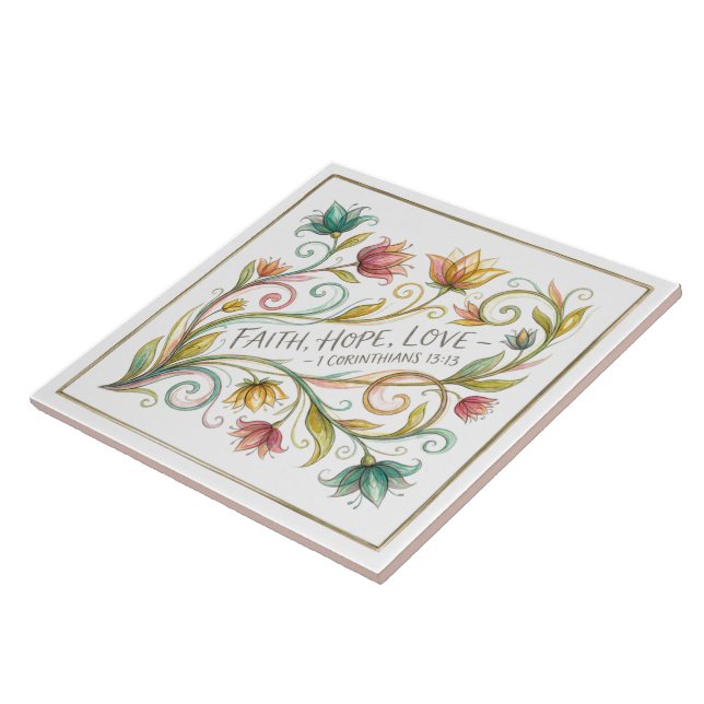 Carreau Foi Espoir Amour floral (Côté)