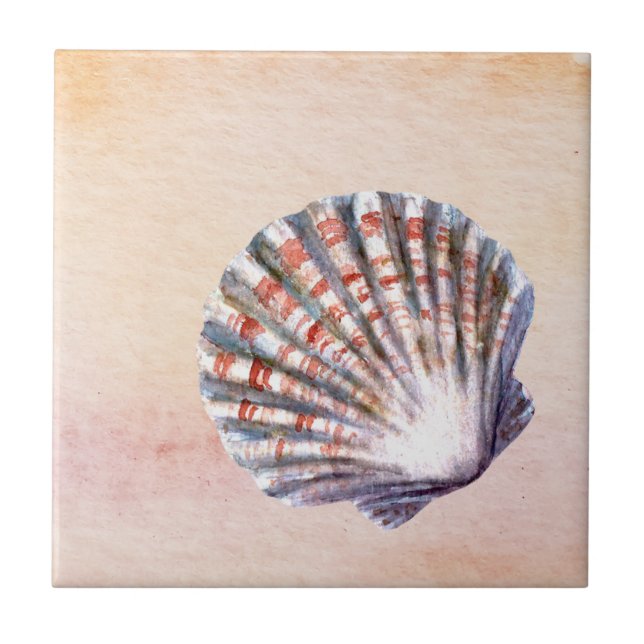 Carreau Fond aquarelle moderne Peinture de coquillage (Devant)