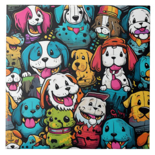 Carreau Fond de chiens de couleur