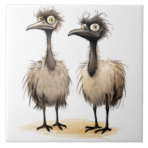 Carreau fond de drôles d'oiseaux