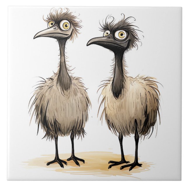 Carreau fond de drôles d'oiseaux (Devant)