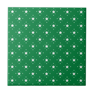 Carreau Fond de Noël vert étoilé